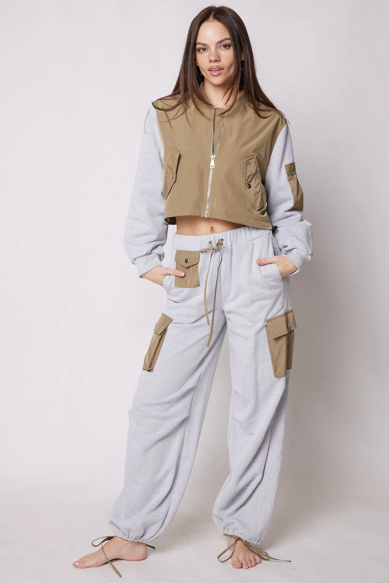 Annie French Terry Nylon Pocket Joggers