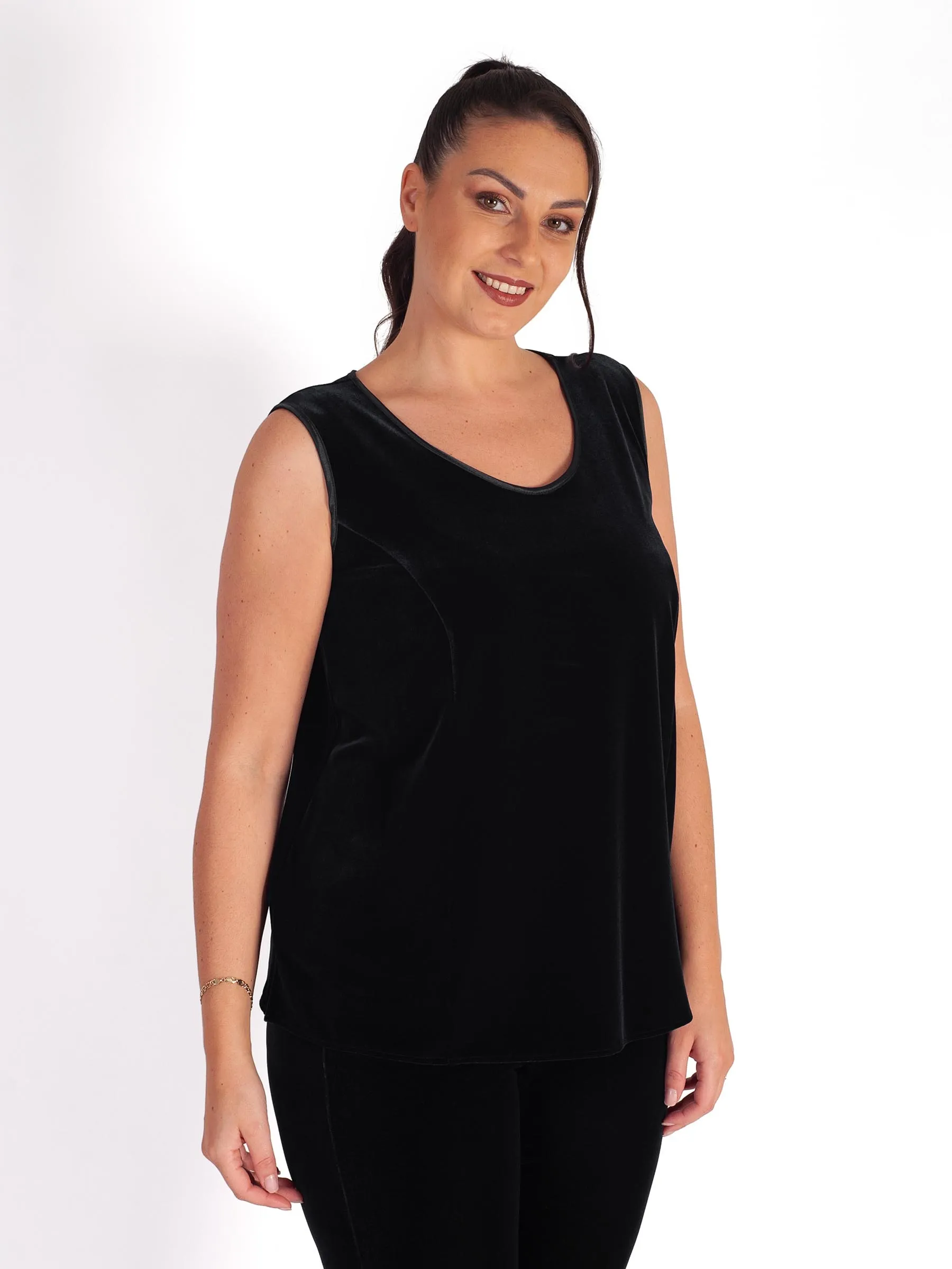 Black Velvet Floaty & Fabulous: Sleeveless Top