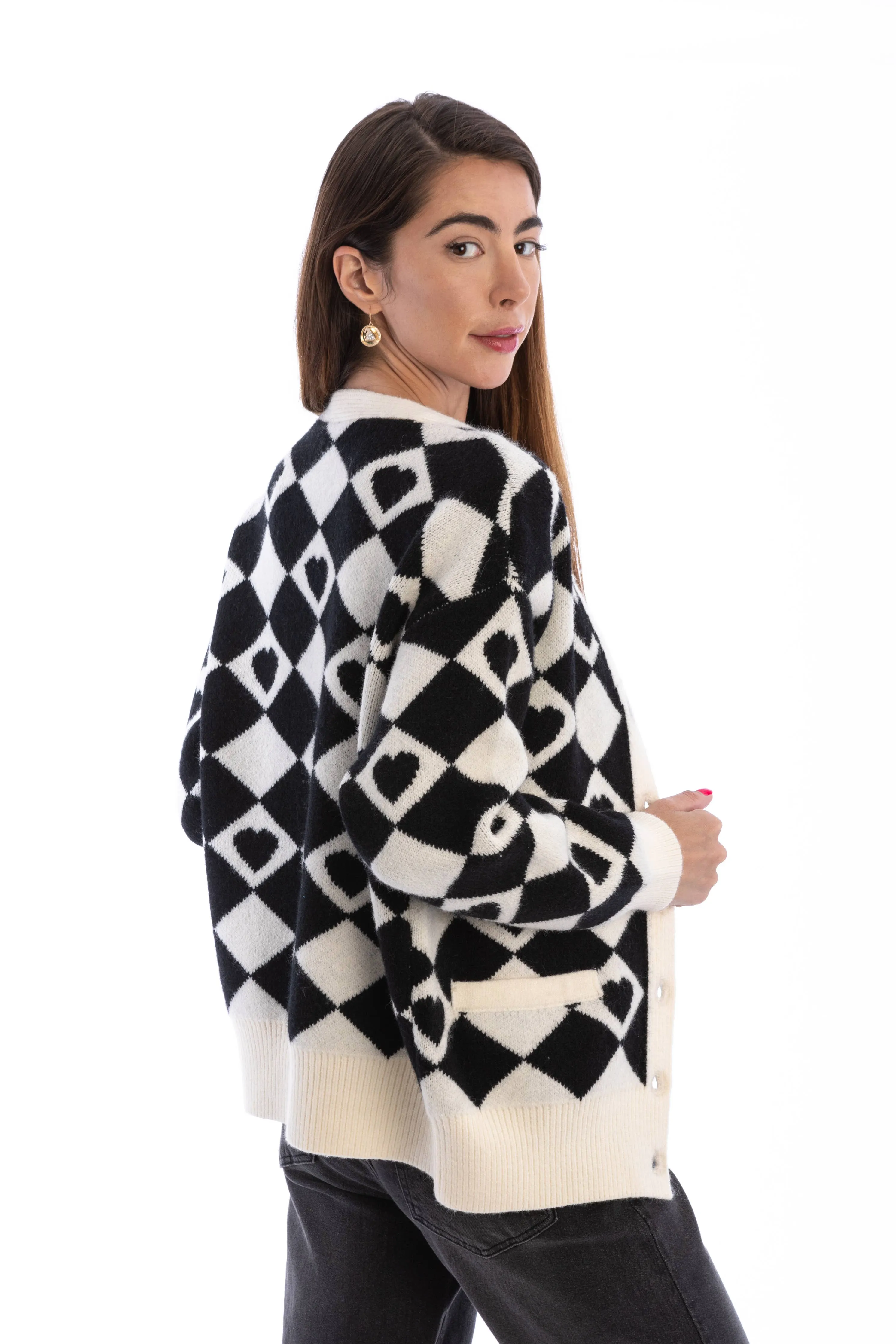 Checkered Hearts Cardigan