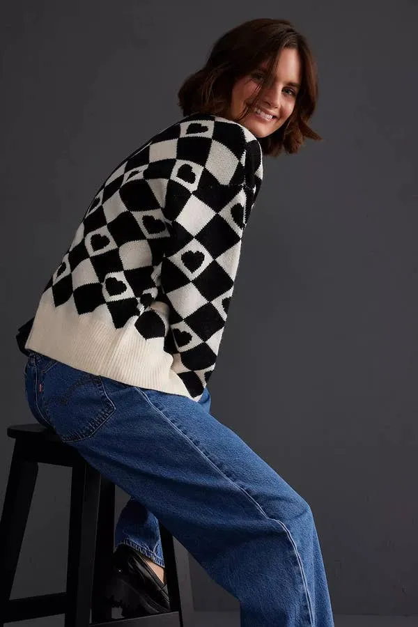 Checkered Hearts Cardigan