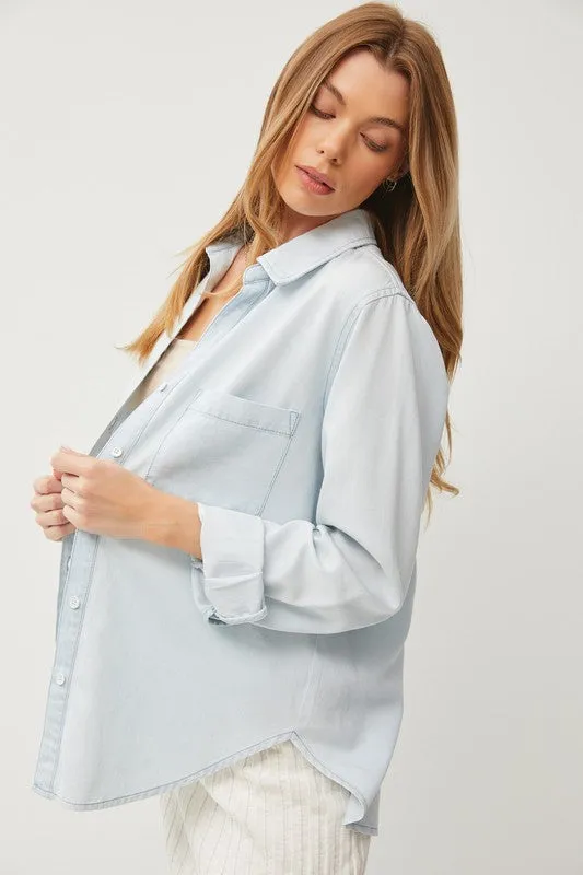 Coastal Grandma Top - Light Wash
