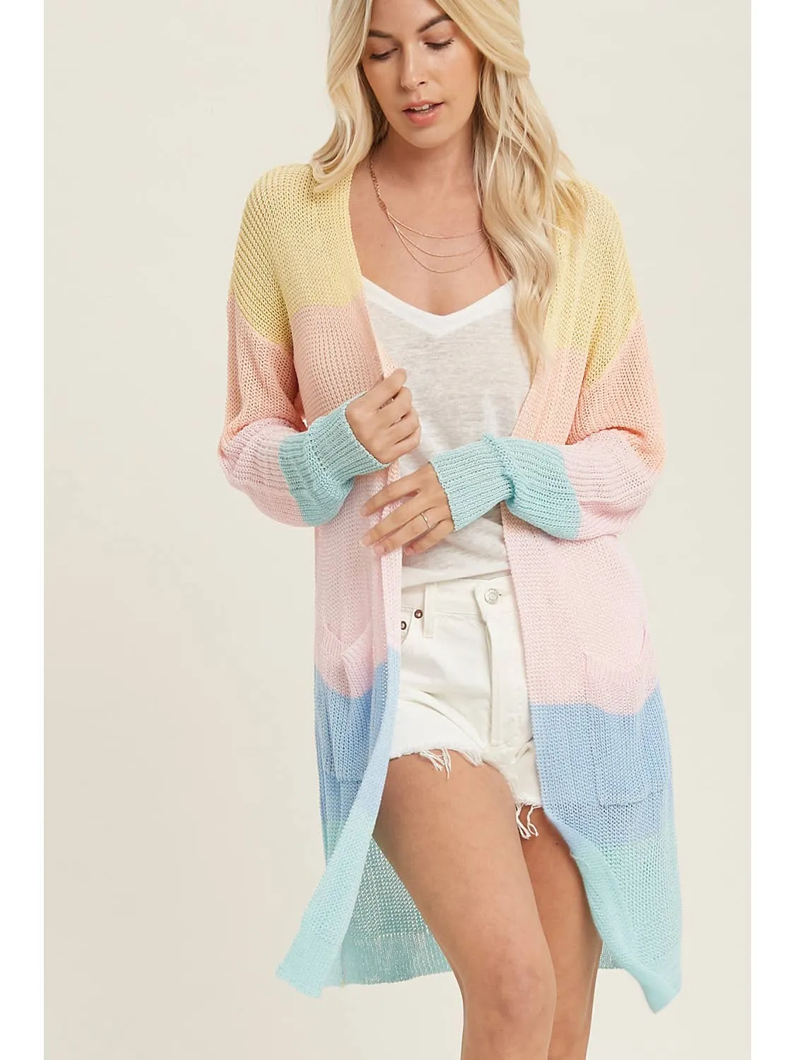 Colour Blocked Cardigan
