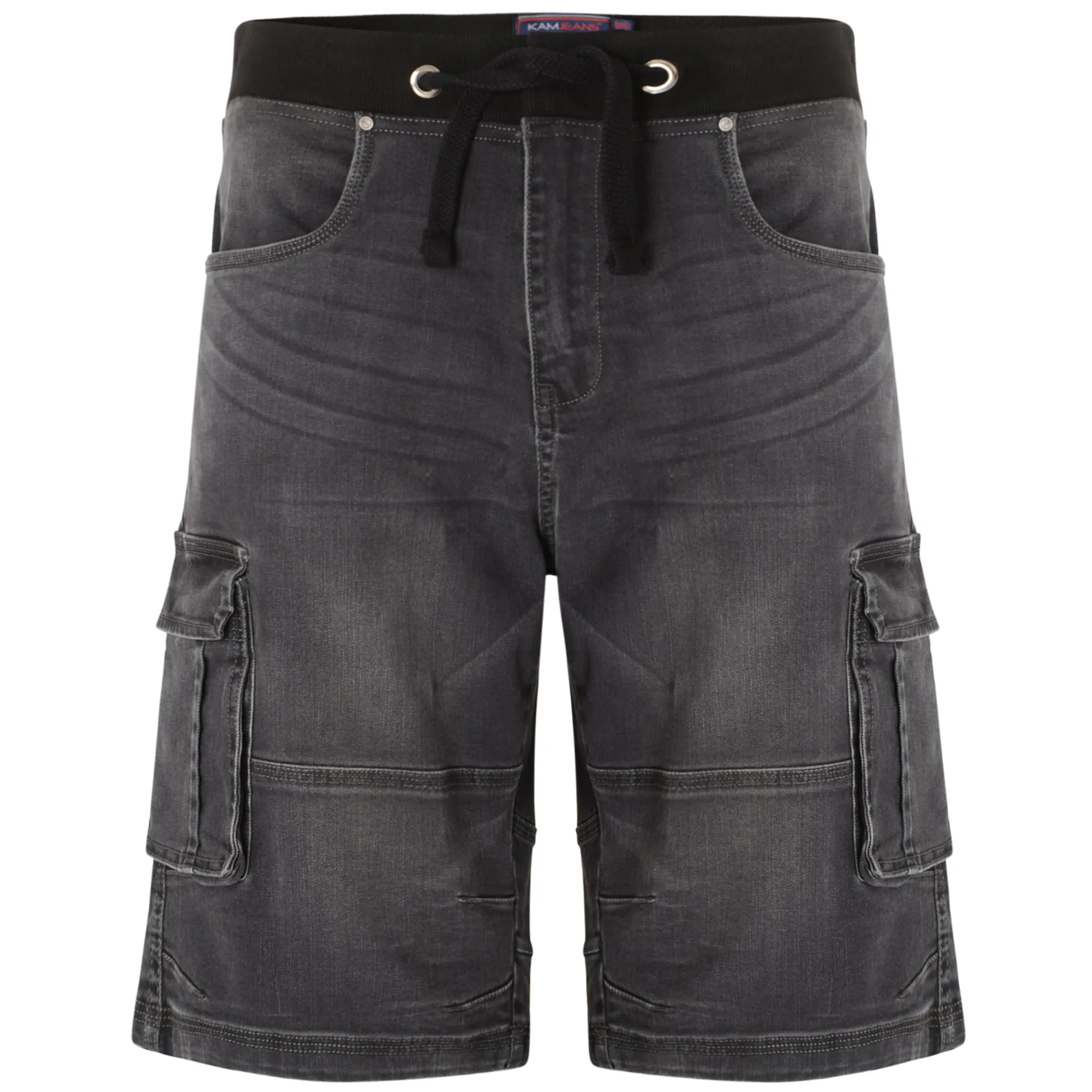 Dito Elastic Waist Denim Cargo Shorts