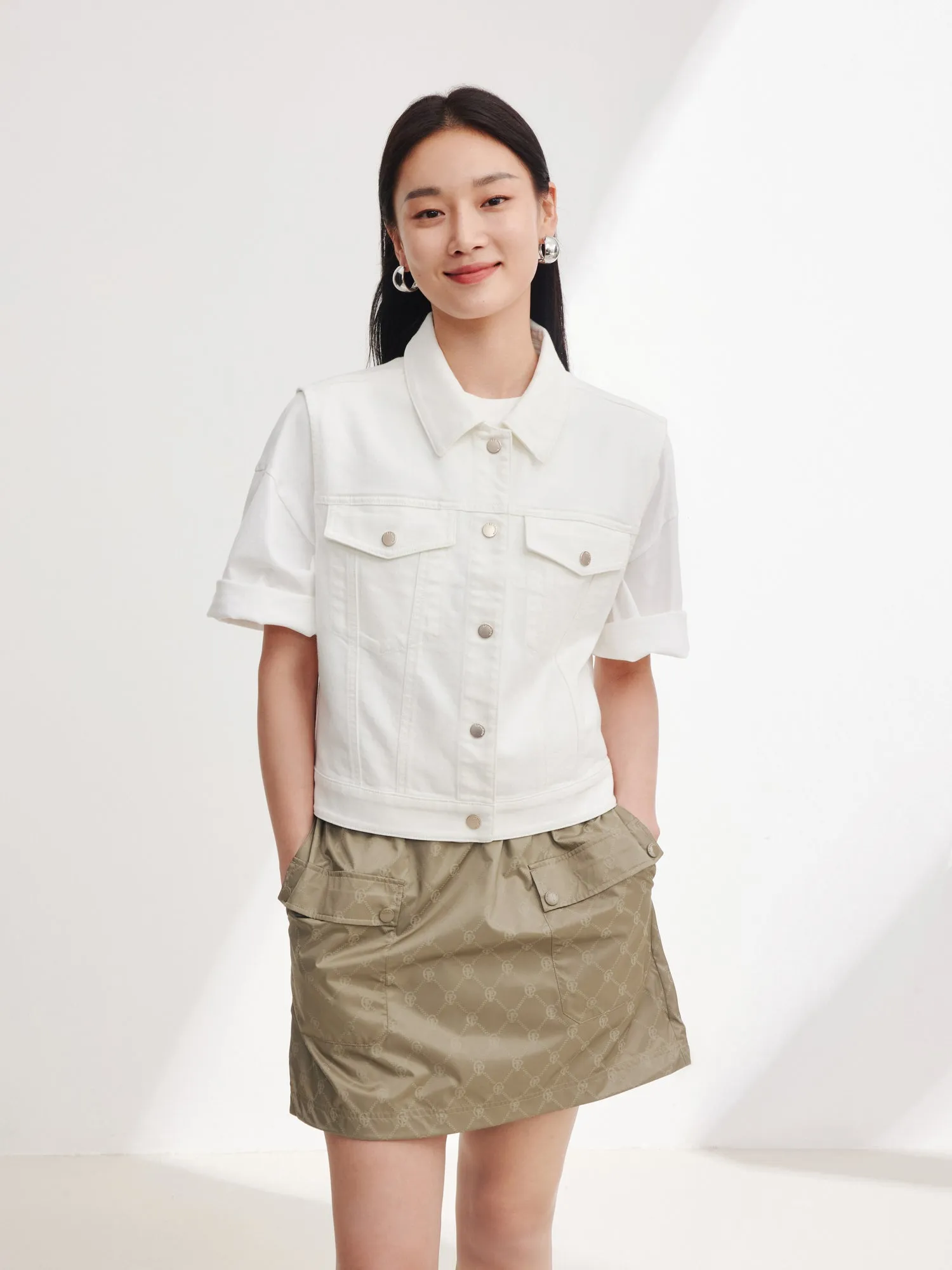 EP YAYING Short Denim Vest