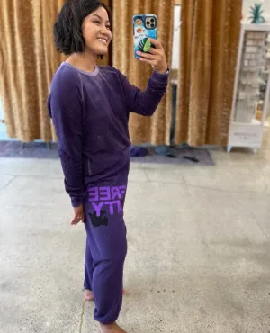 FREECITY Large Sweatpants Purple