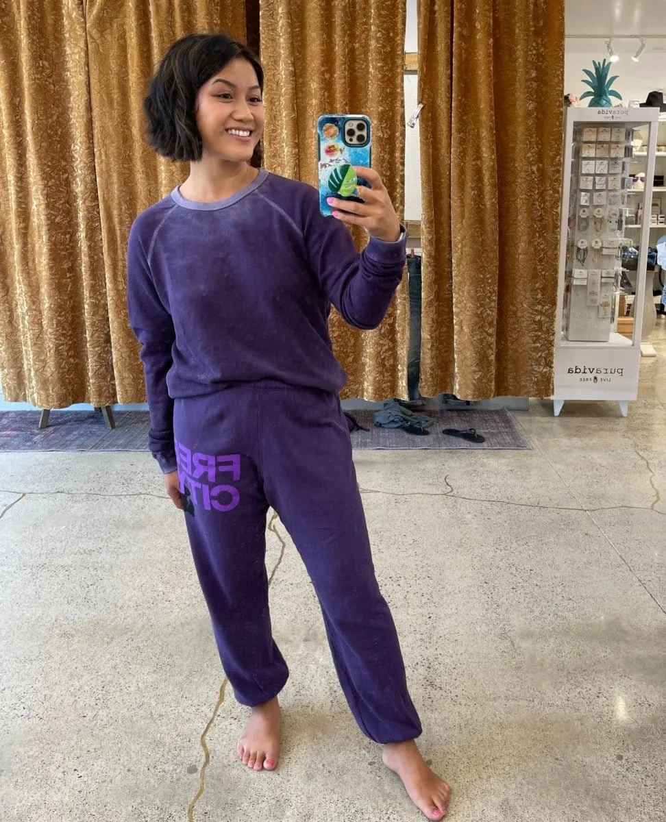 FREECITY Large Sweatpants Purple