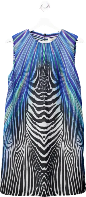 gottex Blue Zebra Print Mesh Beach Dress UK S