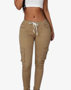 High Waist Lace Up Women Pants