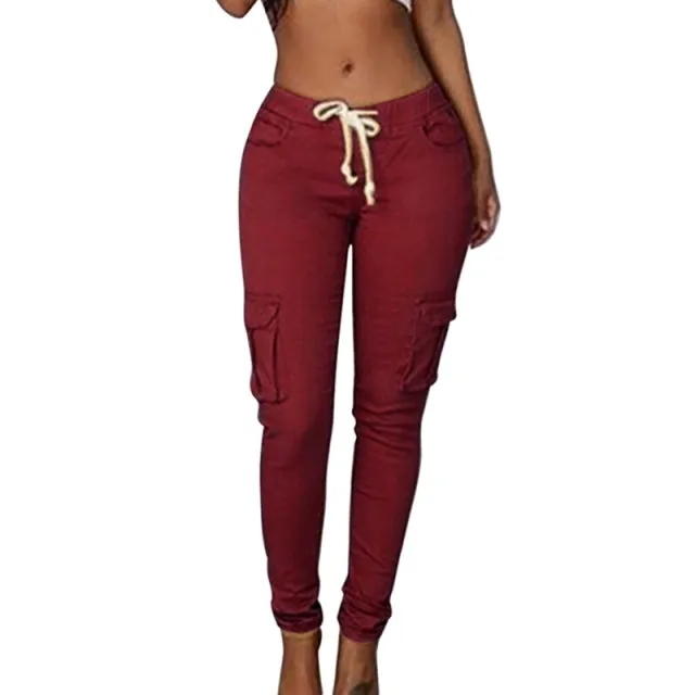 High Waist Lace Up Women Pants