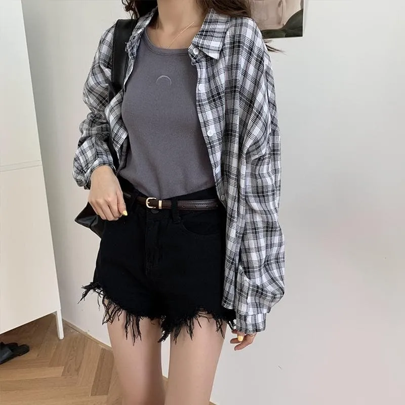 High Waist Shorts With Fringes
