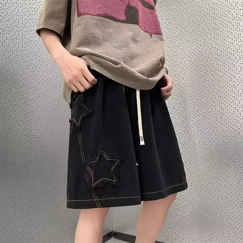 Hnzxzm Cargo Shorts Men's Retro Denim Summer Basic Style Simple And Versatile Hot Selling High Waist Casual Street Fashion Chic Shorts