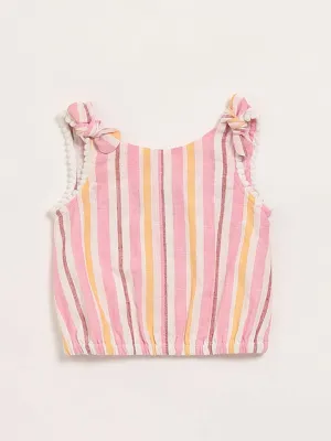 HOP Kids Pink Striped Top