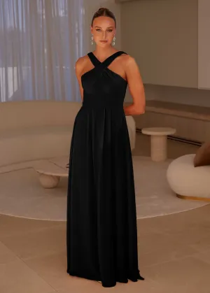 Kano Halter Bridesmaid Dress - Black