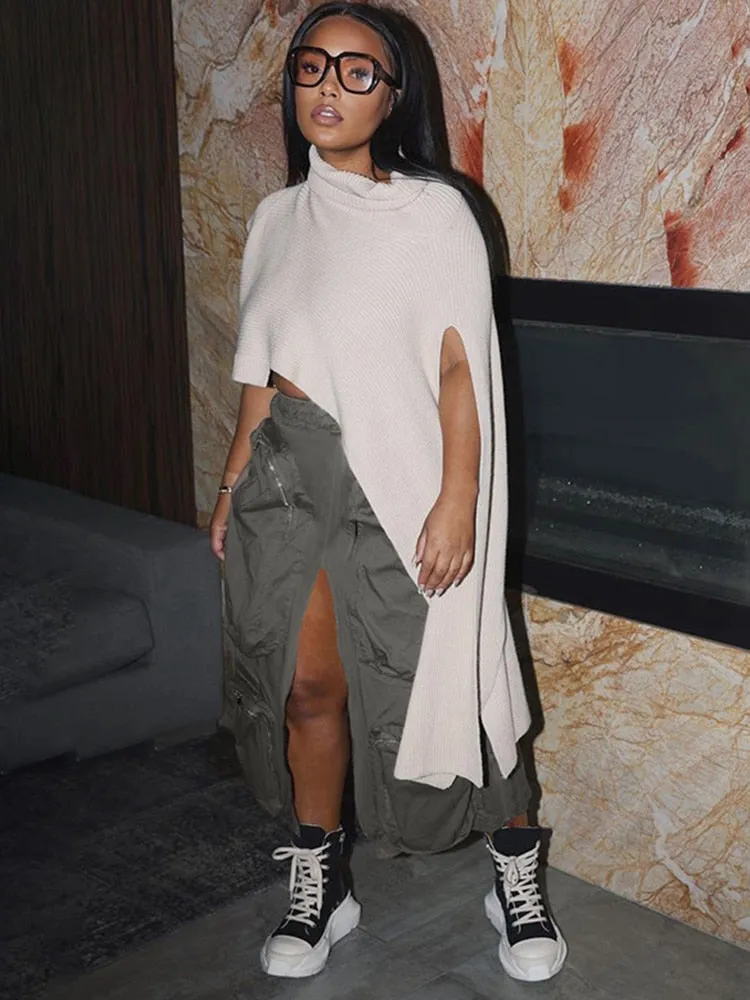 LOOSE WAIST CARGO WOMEN SKIRT