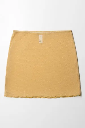 Mesh Swim Coverup Skirt Gold
