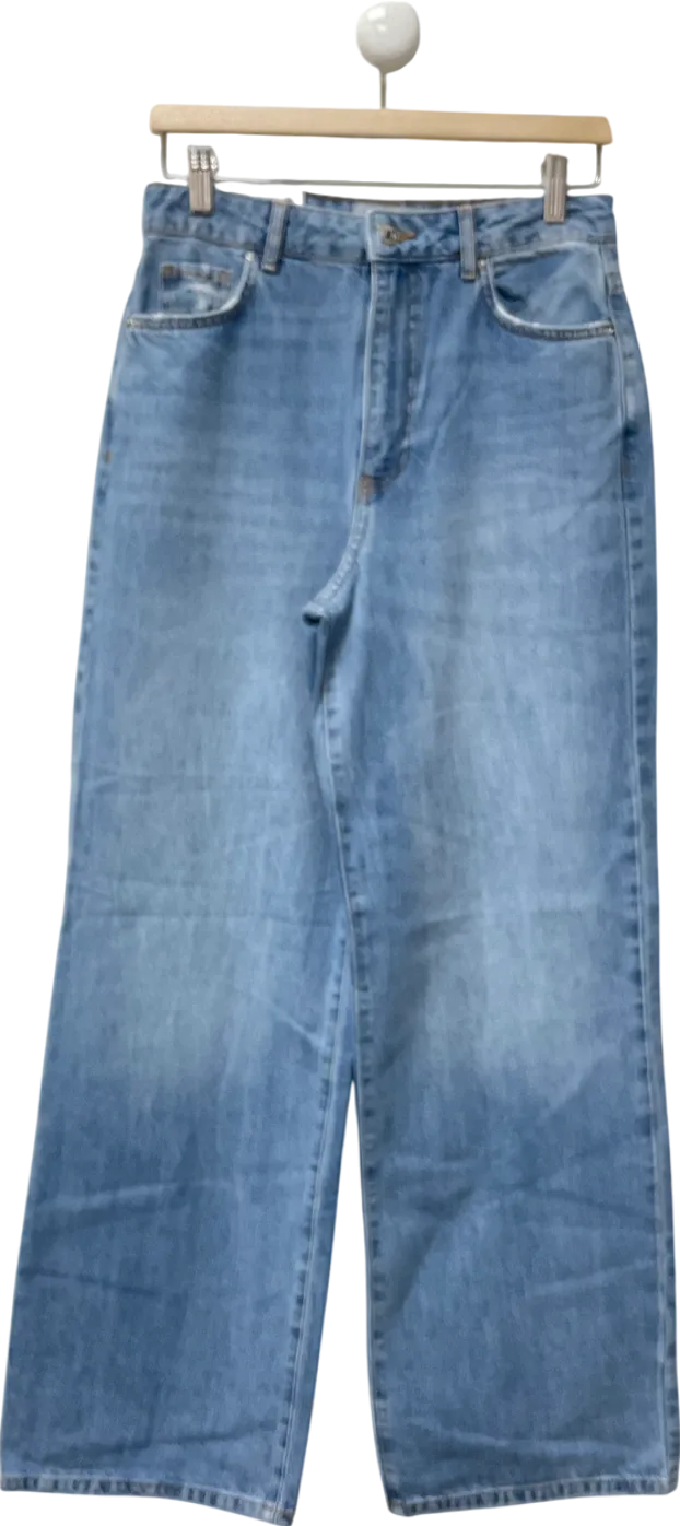 New Look Blue Mid-rise Slouchy Wide Leg Jeans UK 10