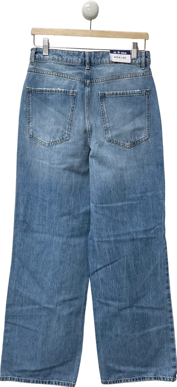 New Look Blue Mid-rise Slouchy Wide Leg Jeans UK 10