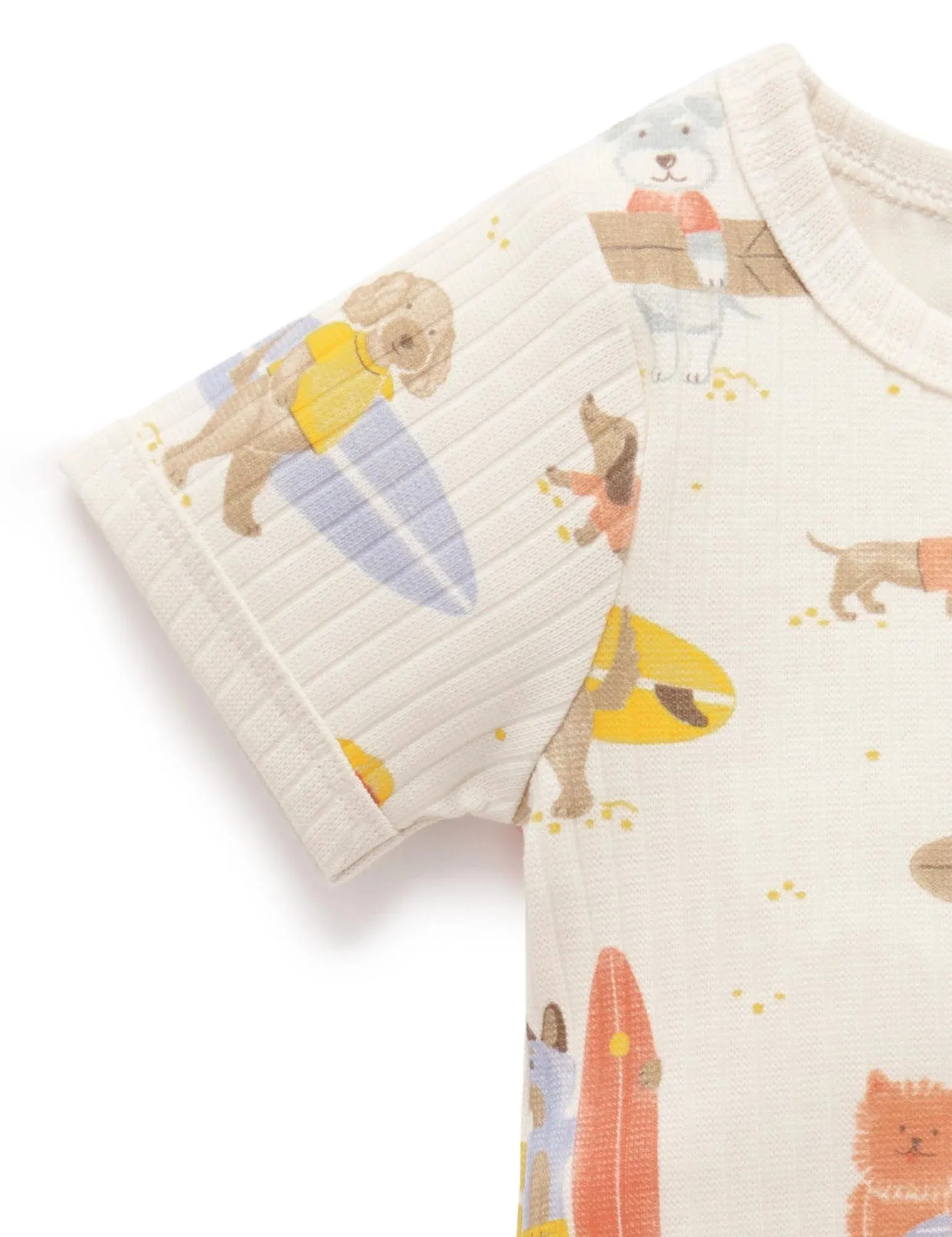 Purebaby Surfing Dogs Rib Bodysuit
