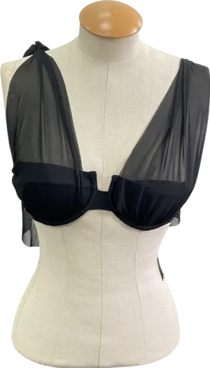 South Beach Black Mesh Bikini Top UK 8