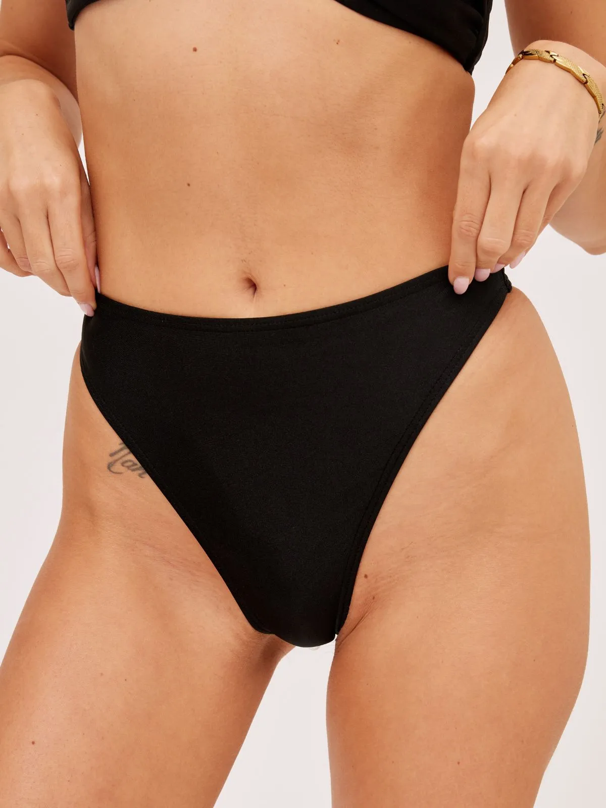 South Beach Leo High waist Bikini Bottom / Black