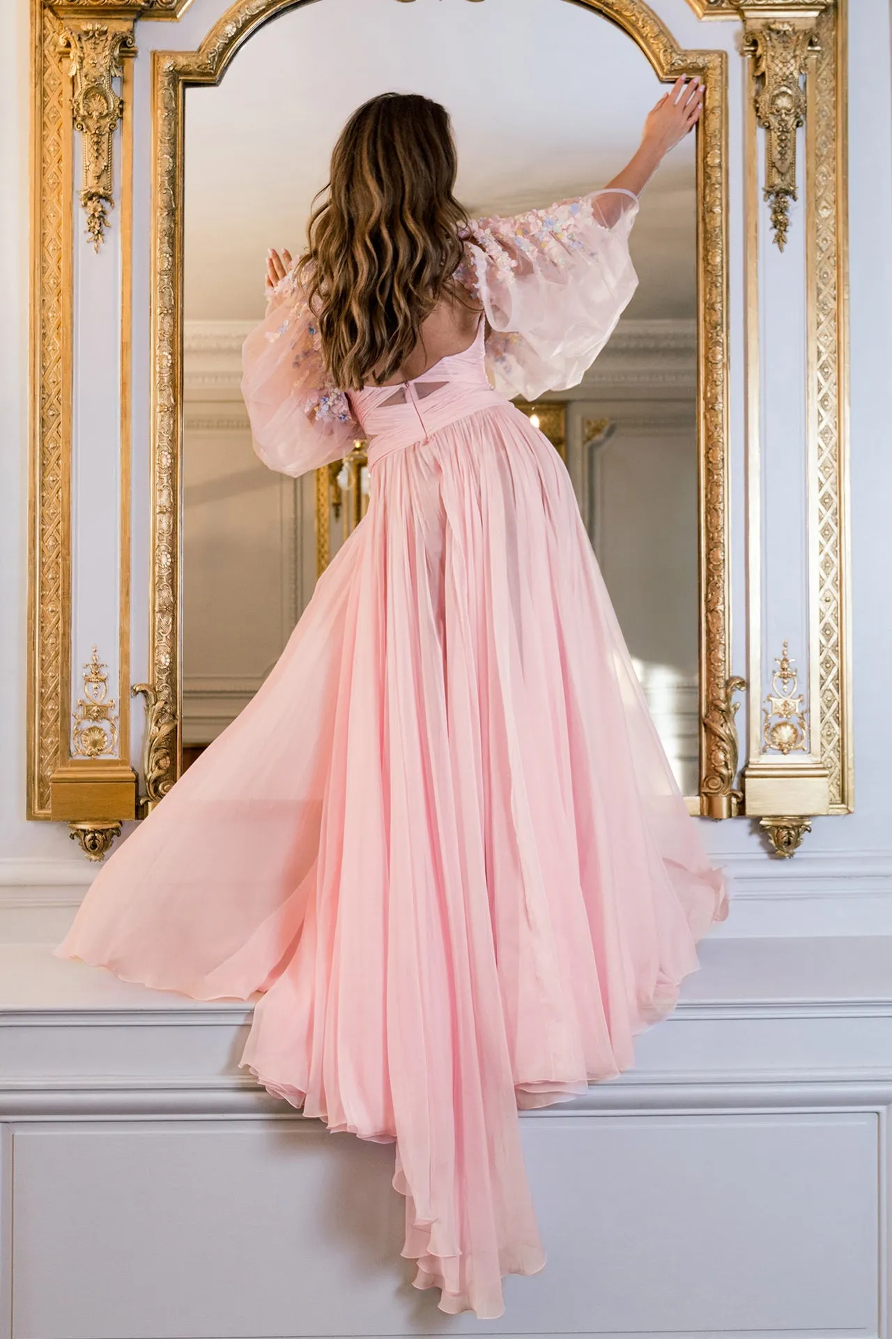Strapless A-Line Dress with Tulle Bolero