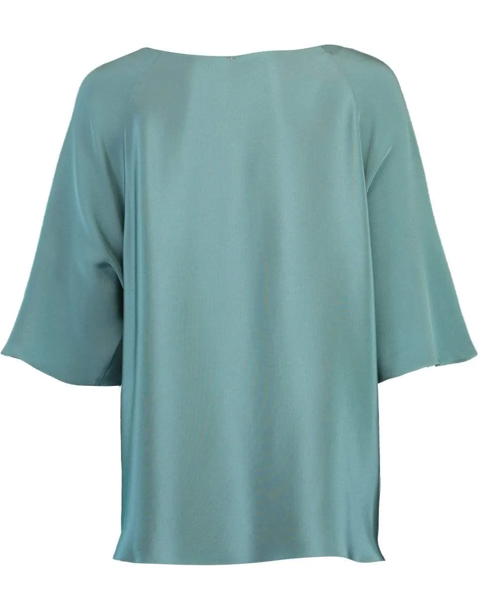 Turquoise Short Sleeve High-Low True Tee