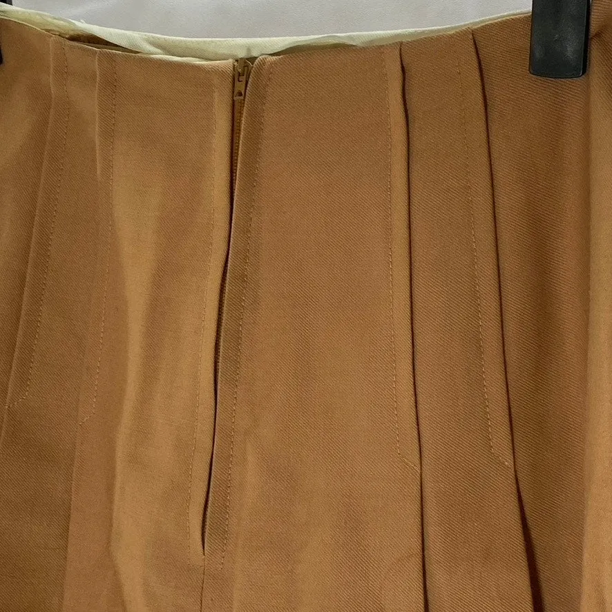 UNBRANDED Women's Academia Brown Button Pleated Mini A-Line Skirt SZ S