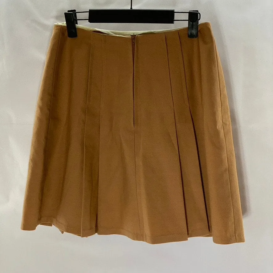 UNBRANDED Women's Academia Brown Button Pleated Mini A-Line Skirt SZ S