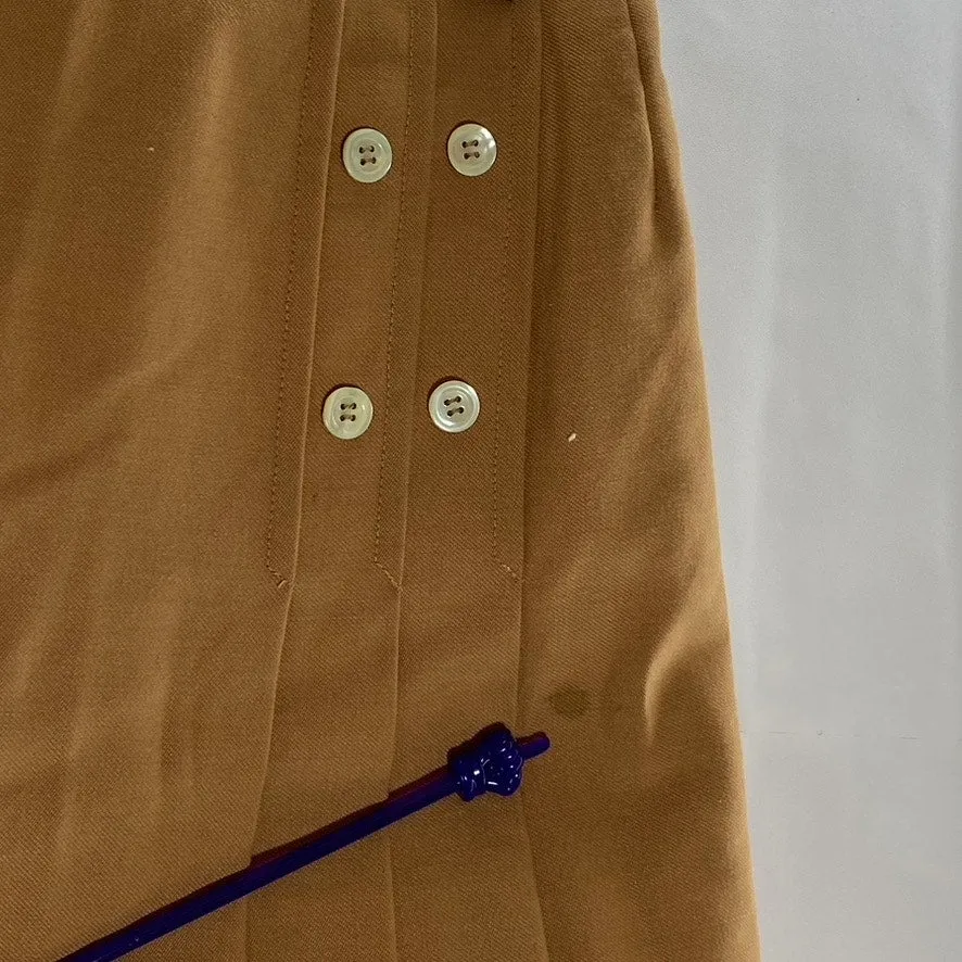 UNBRANDED Women's Academia Brown Button Pleated Mini A-Line Skirt SZ S