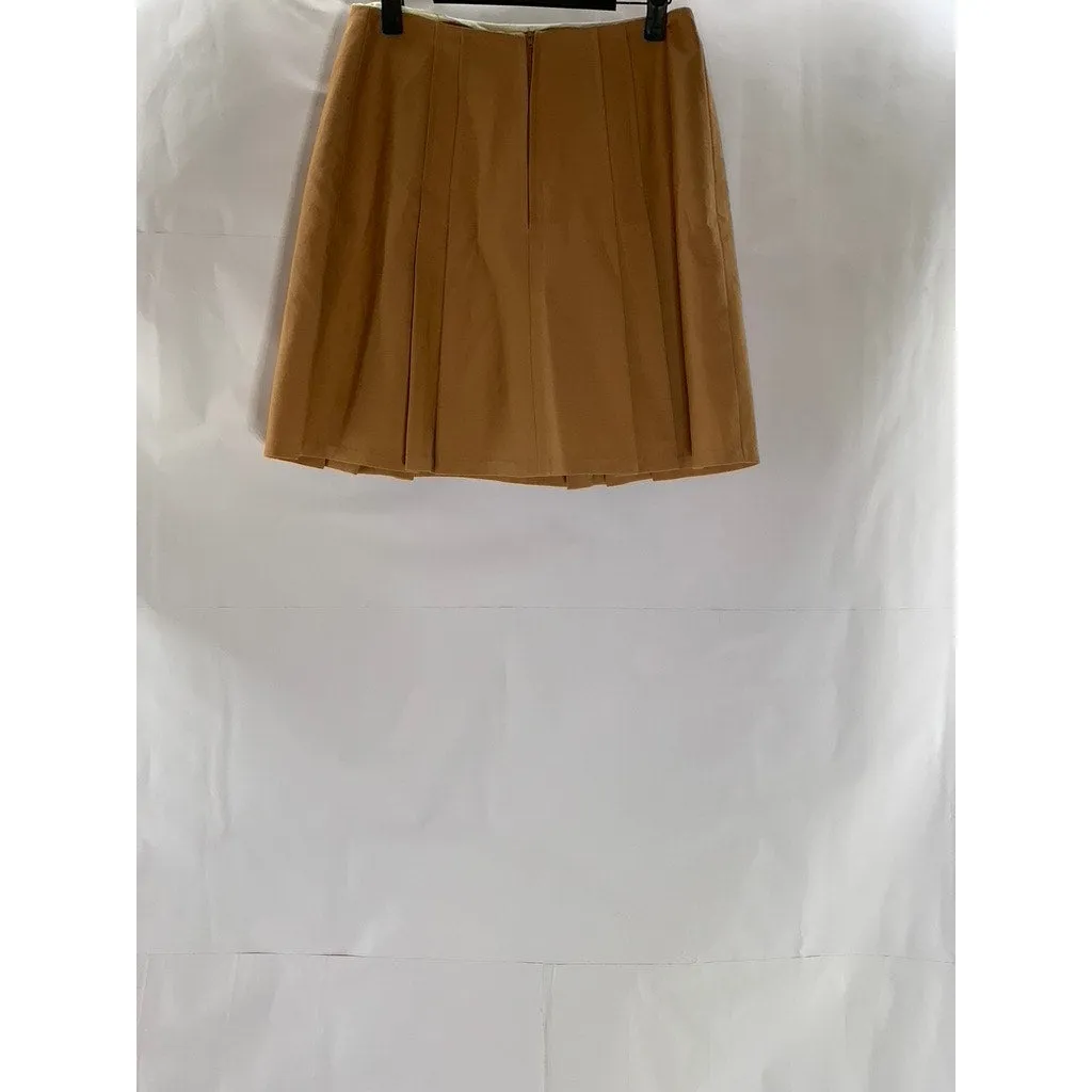 UNBRANDED Women's Academia Brown Button Pleated Mini A-Line Skirt SZ S