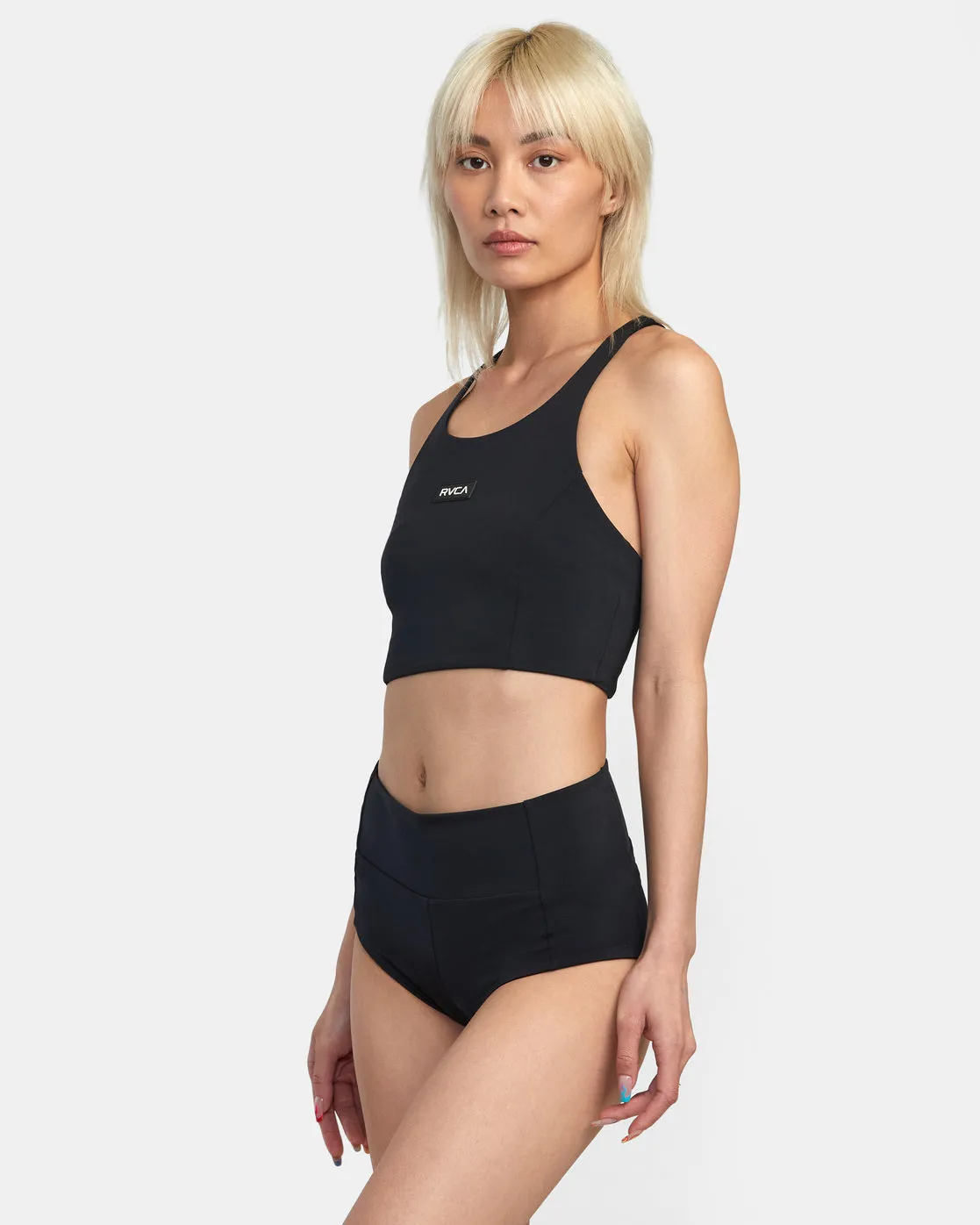 VA Essential High Neck Bikini Top - Black